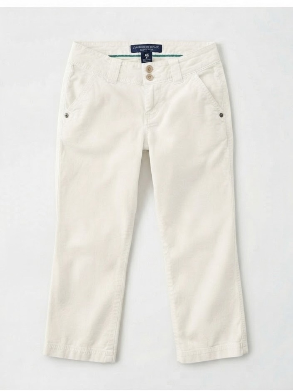 ESPRIT Vintage Y2K Low Rise Off White Capri Pants Double Button/Sz 2 Fits Small